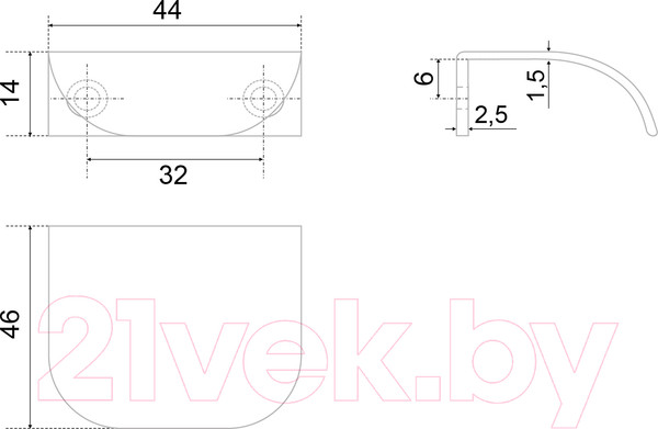 Изображение товара Ручка для мебели Boyard Point RT011MBSN.1/32