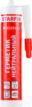 Изображение товара Герметик силиконовый Starfix SM-63053-2 (300мл, прозрачный)