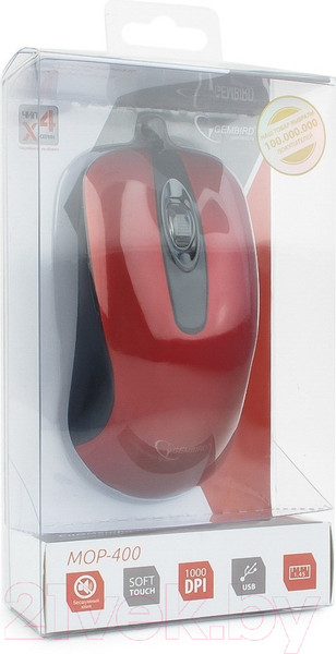 Изображение товара Мышь Gembird MOP-400-R