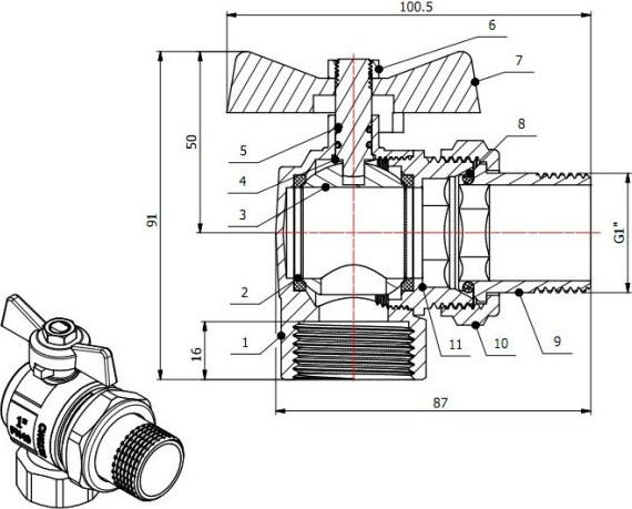 Изображение товара Шаровой кран AV Engineering AVE094001E