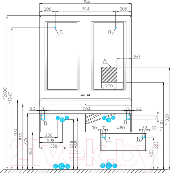 Изображение товара Зеркало Акватон Сакура 120 (1A249702SKW80)