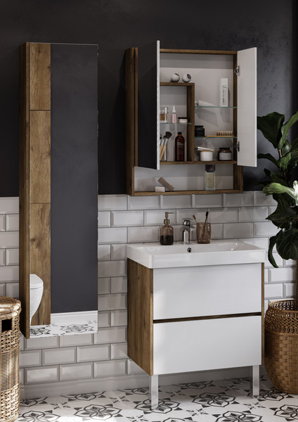 Изображение товара Шкаф с зеркалом для ванной Акватон Сканди 70 (1A252202SDZ90)