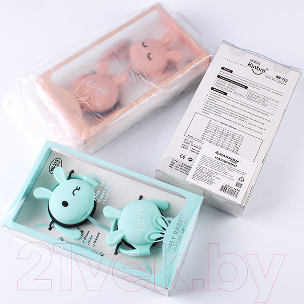 Изображение товара Наушники детские Darvish Зайки Проводные с микрофоном / DV-H-1415