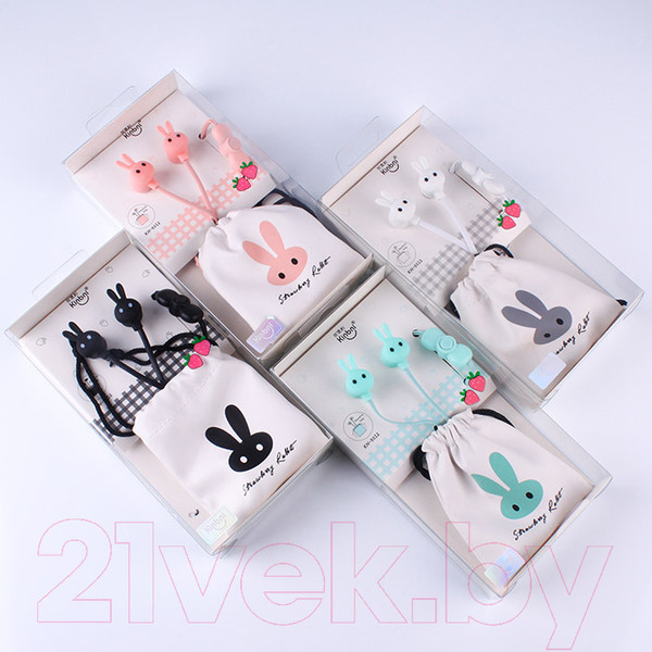 Изображение товара Наушники детские Darvish Зайцы Проводные с микрофоном / DV-H-1409