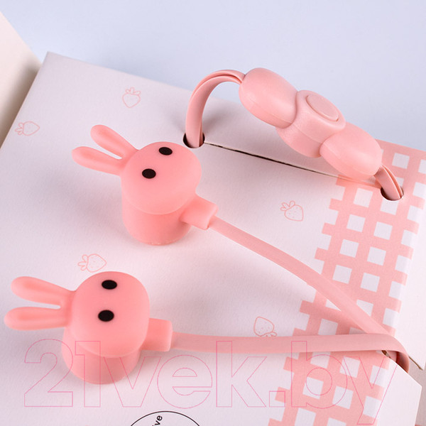 Изображение товара Наушники детские Darvish Зайцы Проводные с микрофоном / DV-H-1409