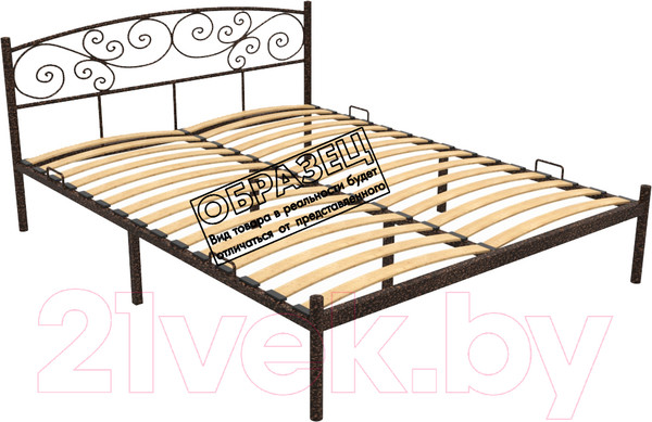 Изображение товара Односпальная кровать Князев Мебель Лилия ЛЛЯ.90.200.М (медный антик)