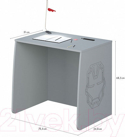 Изображение товара Письменный стол Polini Kids Marvel 4105 Железный человек (серый)