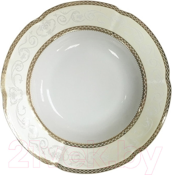 Изображение товара Тарелка столовая глубокая Cmielow i Chodziez Bolero Vienna / E363-0731490 (золото)