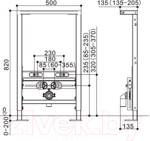 Изображение товара Инсталляция для раковины WeltWasser Amberg 500 RA