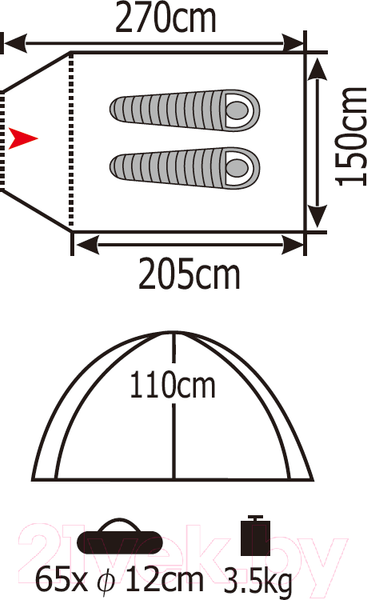 Изображение товара Палатка Coyote Oboluse-2 / CL-A23-2P