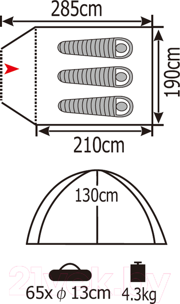 Изображение товара Палатка Coyote Oboluse-3 / CL-A23-3P
