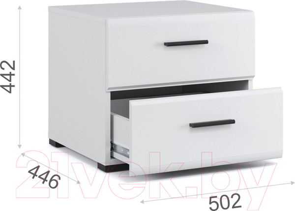 Изображение товара Прикроватная тумба Империал Йорк (белый жемчуг/белый глянец)