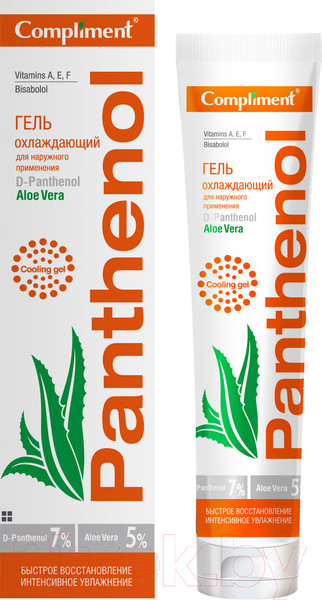 Изображение товара Гель для тела Compliment Panthenol Aloe Vera охлаждающий для наружного применения (75мл)