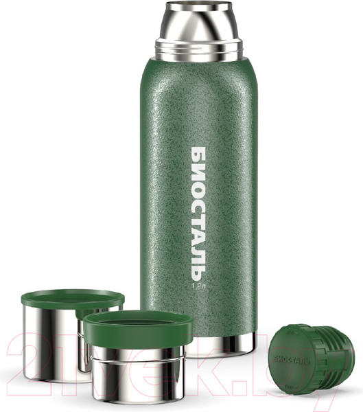 Изображение товара Термос для напитков Биосталь Охота NBA-1200G (1.2л, зеленый)