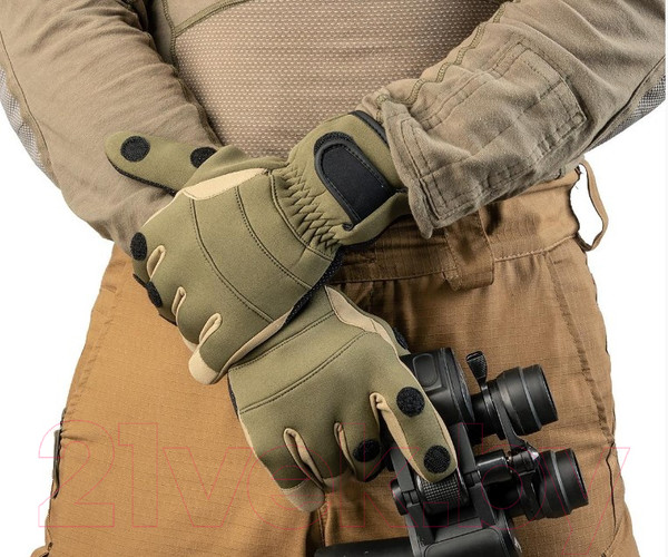 Изображение товара Перчатки для охоты и рыбалки Helios HS-HY-D13-L (L, хаки)