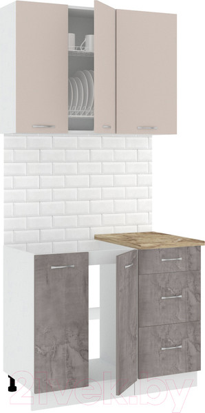 Изображение товара Кухонный гарнитур Кортекс-мебель Корнелия Лира 1.0м (капучино/оникс/мадрид)
