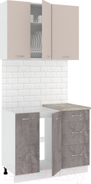 Изображение товара Кухонный гарнитур Кортекс-мебель Корнелия Лира 1.0м (капучино/оникс/марсель)