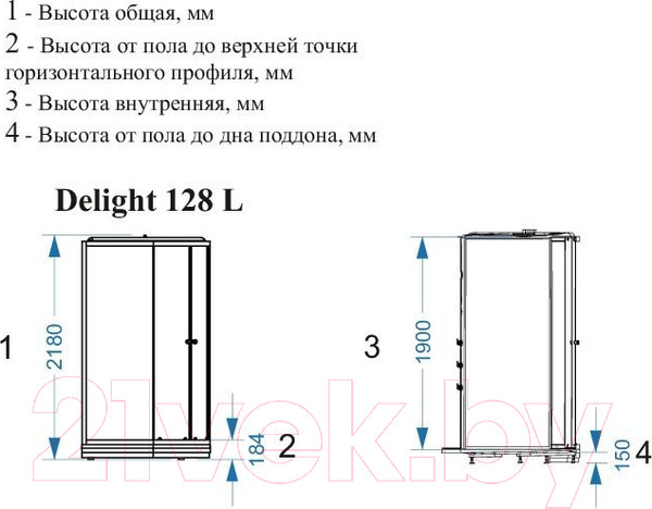 Изображение товара Душевая кабина Domani-Spa Delight 128 L / DS01D128LLBT00 (черный/тонированное стекло)