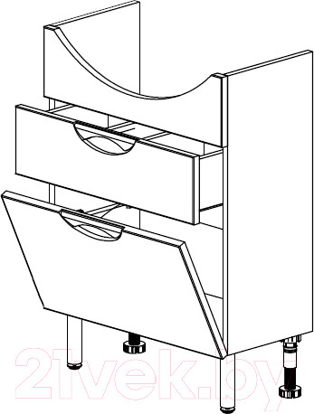 Изображение товара Тумба под умывальник СанитаМебель Камелия-64.12 Д3 (белый)