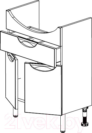 Изображение товара Тумба под умывальник СанитаМебель Эмили-601.600 (белый)