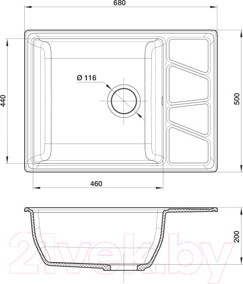Изображение товара Мойка кухонная GranFest GF-V680L (песочный)