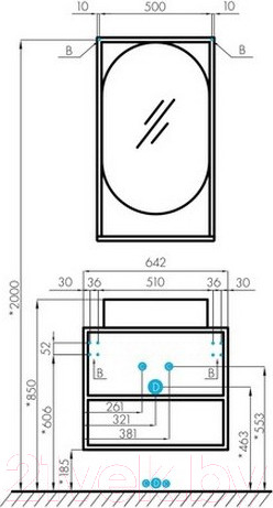 Изображение товара Тумба под умывальник Акватон Лофт Фабрик 65 (1A242301LTDY0)