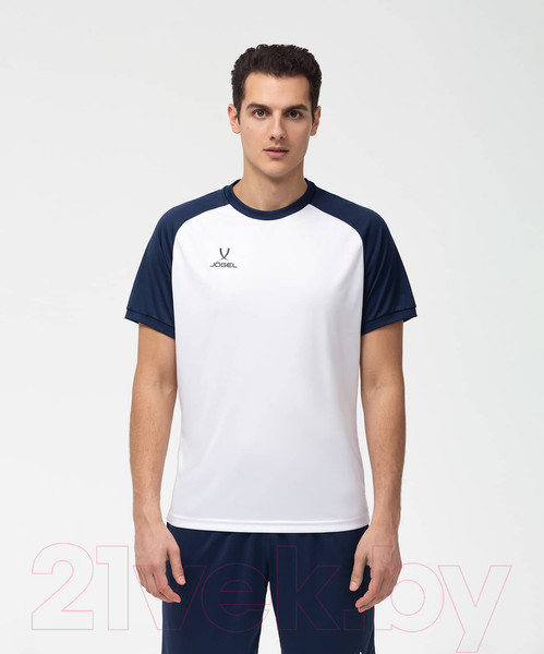 Изображение товара Футболка игровая футбольная Jogel Camp Reglan Jersey / JFT-1021 (S, белый/темно-синий)