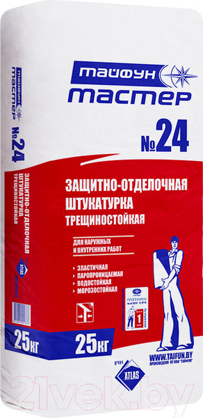 Изображение товара Штукатурка выравнивающая Тайфун Мастер №24 (25кг)