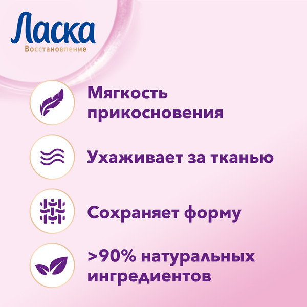 Изображение товара Гель для стирки Ласка Забота о ткани 3D шерсть и шелк (1л)