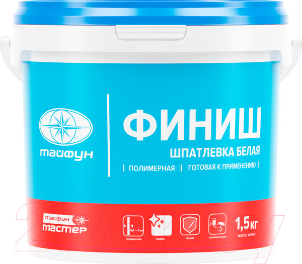 Изображение товара Шпатлевка готовая Тайфун Мастер Финиш (1.5кг)