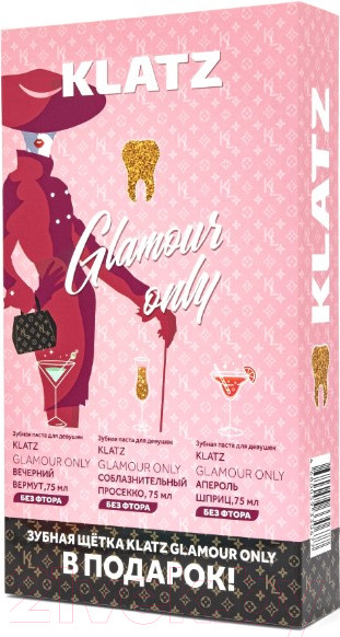 Изображение товара Набор для ухода за полостью рта Klatz Паста Glamour Only Апероль шприц+Вечерн вермут+Соблазнит просекк (75мл+75мл+75мл)
