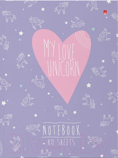 Изображение товара Записная книжка Альт My Love Unicorn / 3-80-005/27 (80л, клетка)