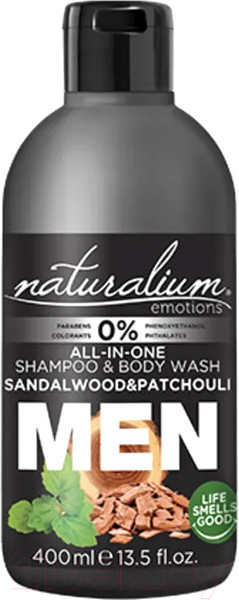 Изображение товара Гель для душа Naturalium Men Сандаловое дерево Пачули (400мл)