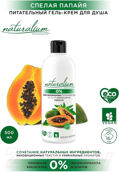 Изображение товара Гель для душа Naturalium Питательный Папайя (500мл)