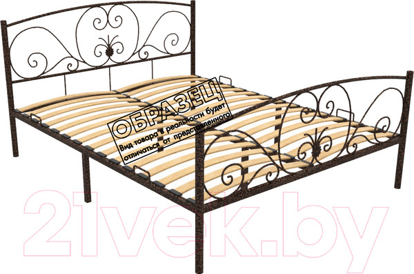 Изображение товара Односпальная кровать Князев Мебель Нимфея НЯ.90.200.М (медный антик)