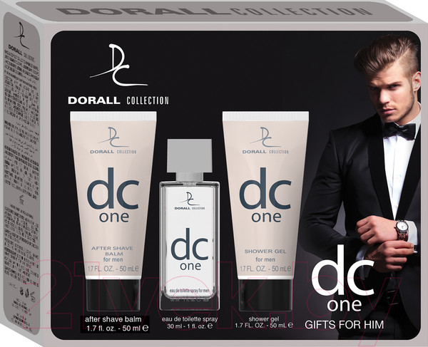 Изображение товара Парфюмерный набор Dorall Collection Dc One Туалетная вода+гель для душа+бальзам после бритья (30мл+50мл+50мл)
