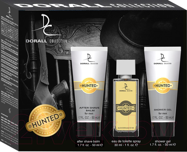 Изображение товара Парфюмерный набор Dorall Collection Hunted Туалетная вода+гель для душа+бальзам после бритья (30мл+50мл+50мл)