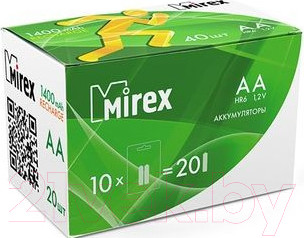 Изображение товара Комплект аккумуляторов Mirex HR6 / HR6-20-E2 (2шт)