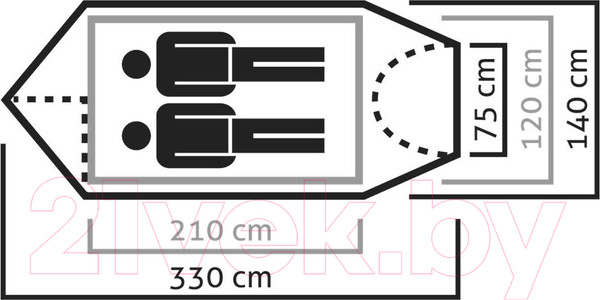 Изображение товара Палатка Salewa Sierra Leone II Light / 5624-5315 (Grey/Cactus)