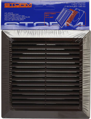 Изображение товара Решетка вентиляционная Storm RS-1717-F125BR с фланцем (170x170)
