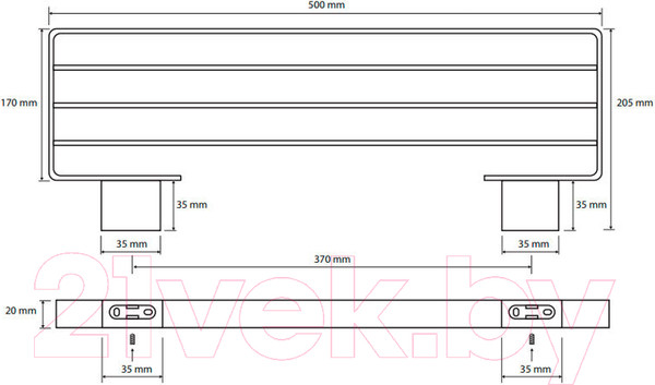 Изображение товара Полка для полотенца Bemeta 135002180 (черный)