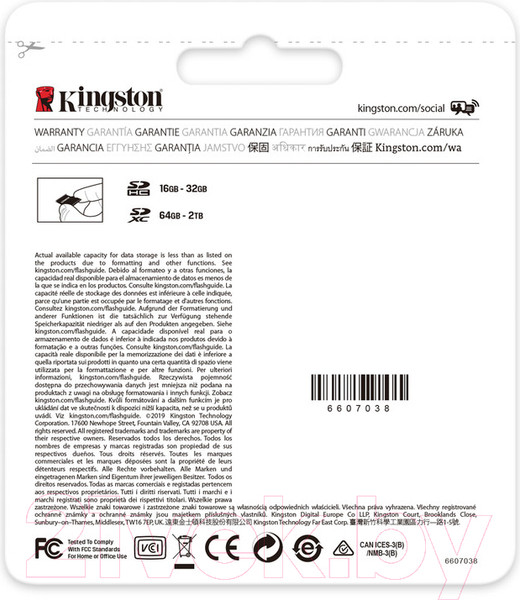 Изображение товара Карта памяти Kingston Canvas Go Plus SDXC (Class10) 64Gb (SDG3/64GB)