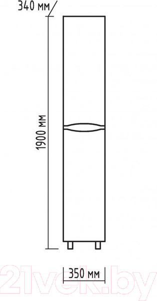 Изображение товара Шкаф-пенал для ванной Misty Венера 35 R / П-Внр05035-01П