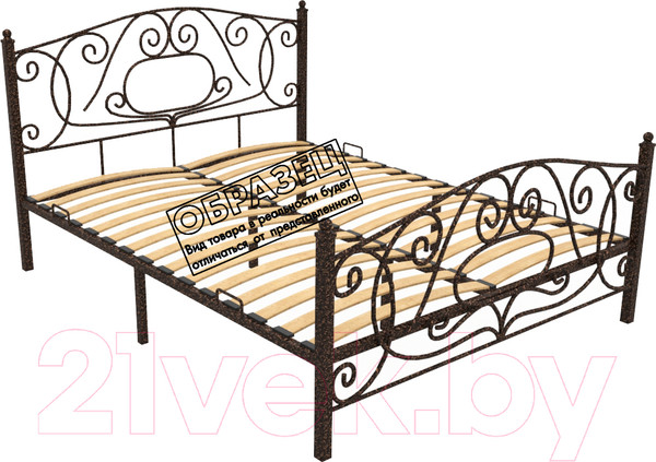Изображение товара Односпальная кровать Князев Мебель Виктория ВЯ.90.200.М (медный антик)