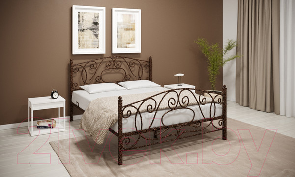 Изображение товара Полуторная кровать Князев Мебель Виктория ВЯ.140.200.М (медный антик)