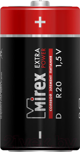 Изображение товара Комплект батареек Mirex R20 D 1.5V / 23702-LR20-E2 (2шт)