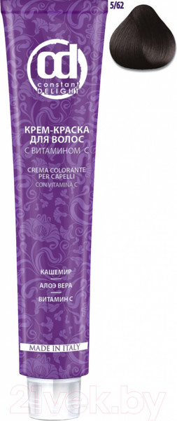 Изображение товара Крем-краска для волос Constant Delight Crema Colorante с витамином С 5/62 (100мл, светло-коричневый шоколадно-пепельный)