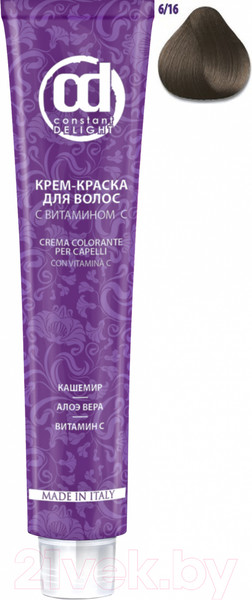 Изображение товара Крем-краска для волос Constant Delight Crema Colorante с витамином С 6/16 (100мл, темно-русый сандре шоколадный)