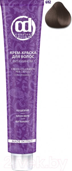 Изображение товара Крем-краска для волос Constant Delight Crema Colorante с витамином С 6/62 (100мл, темно-русый шоколадно-пепельный)