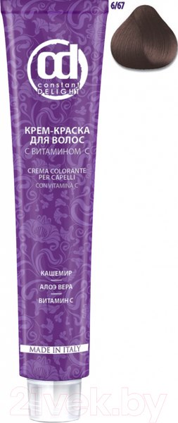 Изображение товара Крем-краска для волос Constant Delight Crema Colorante с витамином С 6/67 (100мл, темно-русый шоколадно-медный)